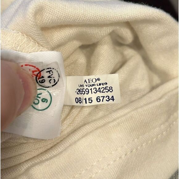 American Eagle Outfitters AEO Cream Embroidered Cami Top Small - Picture 5 of 5